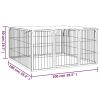 Dog Playpen 4 Panels Black 39.4"x19.7" Powder-coated Steel