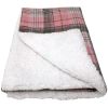 Sherpa-Lined Dog Blanket - Pink & White Plaid