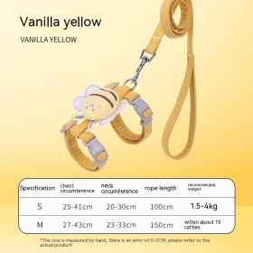 Adjustable Pet Cat Gradient Color Hand Holding Rope (Option: Bee Style Vanilla Yellow-S)