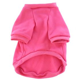 Pet Clothes Fleece-lined Thickened Solid Color Hoodie (Option: Pink-L)