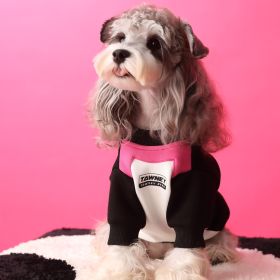 Dog Clothes Stitching Zipper Pullover Sweater (Option: Pink-S)