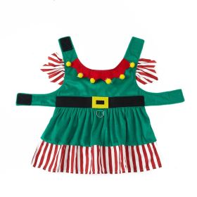 Pet Christmas Clothes Cute Warm Dog Skirt (Option: Green-S)