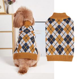 Thanksgiving Pet Clothes Lapel Retro Plaid Contrast Color (Option: Color Contrast Check-M)