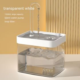 Cat Automatic Circulation Flow Mute Water Fountain Mouth Wet-proof Drinking Water Apparatus (Option: Clear-USB Interface)