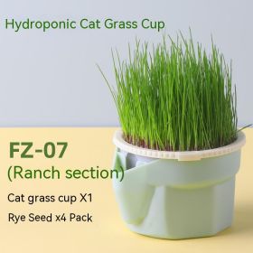 Cat Grass Cup Soilless Hydroponic Seed Spit Hair Ball Snacks (Option: Cat Grass Cup Rye Seeds)