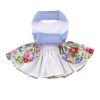 Blue and White Pastel Pearls Floral Dress with Matching Leash