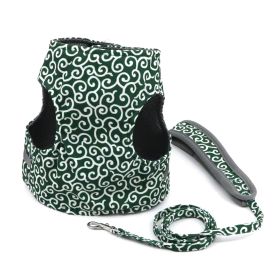 Pet Cat Puppy Dog Anti Breaking Loose Hand Holding Rope Vest (Option: Green-XS)