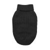 Combed Cotton Cable Knit Dog Sweater - Jet Black