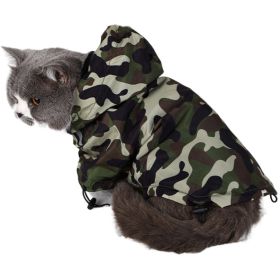 Dogs Cat Raincoat Camouflage Camo  Windbreaker Stylish Dog Rain Jacket, Water Resistant with Reflective Stripes (Color: Camouflage, size: 3XL)