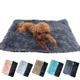 Soft Plush Padded Pet Sleeping Mat Soft Pet Mattress Puppy Dog Cat Sofa Cushion Warm and Breathable Large Dog Pet Bed Dog Mat (Color: pink, size: L(50X70CM))