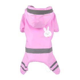 Four-Foot Waterproof All-In-One Raincoat for Pet Dogs (Color: PinkL)