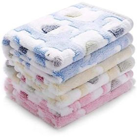 1 Pack 2 Blankets Super Soft Fluffy Premium Cute Elephant Pattern Pet Blanket Flannel Throw for Dog Puppy Cat (Color: pink, size: Large (Pack of 2))