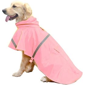 Dog Raincoats for Large Dogs with Reflective Strip Hoodie; Rain Poncho Jacket for Dogs (Color: A1-Yellow, size: [S])