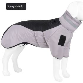 New Winter Pet Thickened Cotton Coat (Option: Gray Black-2XL)