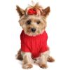 Combed Cotton Cable Knit Dog Sweater - Fiery Red