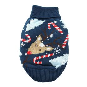 Combed Cotton Ugly Reindeer Holiday Dog Sweater (size: large)