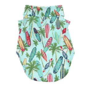 Hawaiian Camp Shirt - Surfboards and Palms (size: large)