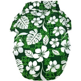 Hawaiian Camp Shirt - Tropical Green (size: large)