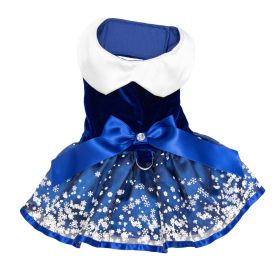 Holiday Dog Harness Dress - Snowflakes (size: X-Large)