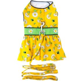 Ladybugs and Daisies Dog Dress with Matching Leash (size: X-Large)