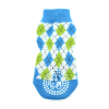 Non-Skid Dog Socks - Blue and Green Argyle