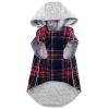 Weekender Dog Sweatshirt Hoodie - Red & Black Plaid Flannel