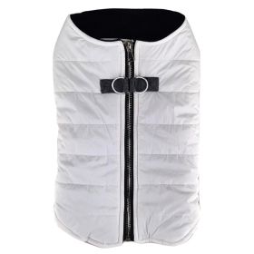 Zip-up Dog Puffer Vest - White (size: X-Large)