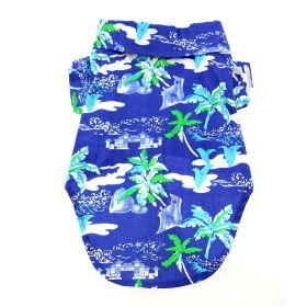 Hawaiian Camp Shirt - Ocean Blue and Palms (size: XX-Small)