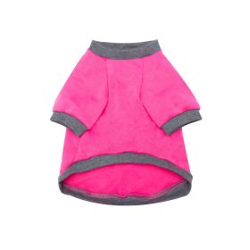 Pet Clothes Fleece-lined Thickened Solid Color Hoodie (Option: Gray Pink-S)