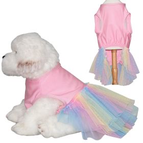 Dog Skirt Thin And Comfortable Colorful Pet Gauze Skirt (Option: Pink-M)