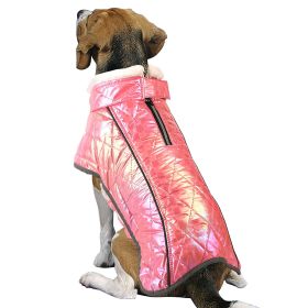 Pet Clothes Waterproof Velvet Warm (Option: Colorful Pink-L)