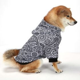 Christmas Dog Clothes Thickened Plaid Hooded Two-leg Sweater (Option: White Paisley-S)