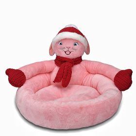 Kennel Winter Warm Three-dimensional Cartoon (Option: Pink Rabbit-Large 60cm)