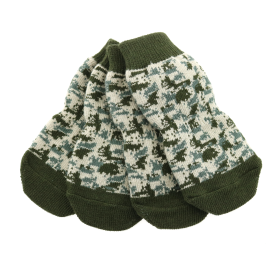 Non-Skid Dog Socks - Green Camo (size: large)