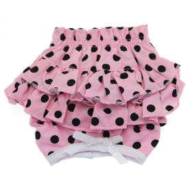 Ruffled Pink and Black Polka Dot Dog Panties (size: large)