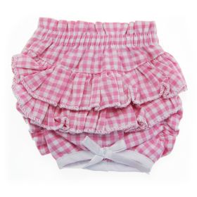 Ruffled Pink Gingham Dog Panties (size: large)