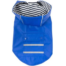 Slicker Raincoat with Striped Lining - Cobalt Blue (size: large)