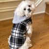 Weekender Dog Sweatshirt Hoodie - Black & White Plaid Flannel