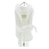 White Gold Crown Cotton Dog Bathrobe by Doggie Design