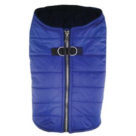 Zip-up Dog Puffer Vest - Navy Blue (size: large)