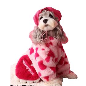 Dog Clothes Warm Love Plush Coat (Option: Red Coat Backpack-XXL)