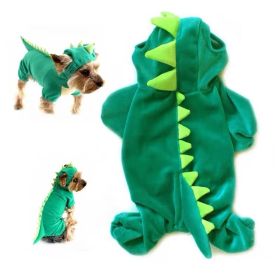 Halloween Dog Clothes Stretch Dinosaur Transformation Costume (Option: Green-XS)