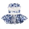 Blue Rose Harness Dress with Matching Leash