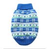 Combed Cotton Snowflake and Hearts Dog Sweater - Blue