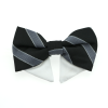 Universal Dog Bow Tie - Black and Silver Stripe