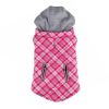 Weekender Dog Sweatshirt Hoodie - Pink & White Plaid