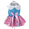 Pink and Blue Plumeria Floral Dog Dress