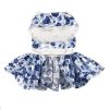 Blue Rose Harness Dress with Matching Leash