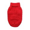 Combed Cotton Cable Knit Dog Sweater - Fiery Red