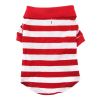 Striped Dog Polo - Flame Scarlet Red and White